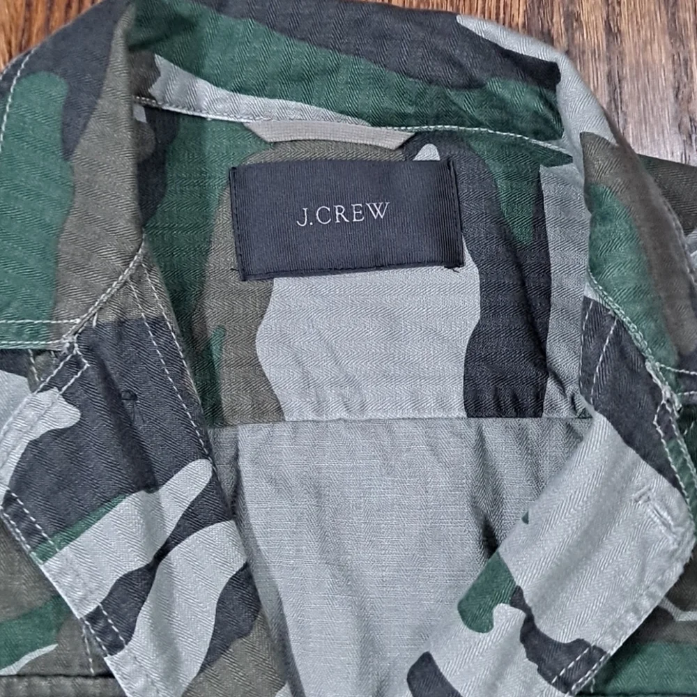 J. Crew Green Camouflage Utility Shirt Jacket